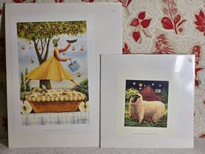 SIGNED Joyful Rural Fine Art Print Pair - Connie Bieber - Apple Pie Days  Dawn is Nigh