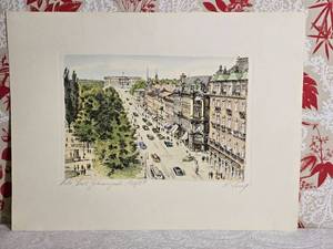 SIGNED Norwegian Fine Art Urban Landscape Print - Oslo, Karl Johansgate