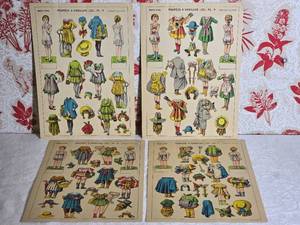 Antique French Paper Doll Sheet Series - Imagerie DEpinal - Poupees a Habiller