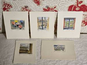 SIGNED Darling Fine Art European Street Scene Print Series - Betty Guy - In Venice  Paris  Jos Garden  Giverny  Hongkong