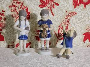 B&G Danish Porcelain Child Figurine Collection in Blue and White