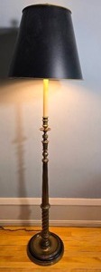 Traditional Floor Lamp with Black Shade