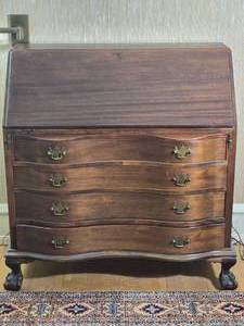 Traditional Slant Front Secretary Desk with Chair