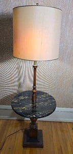 Table Lamp with Stone Accent Shelf