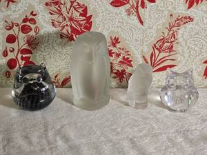 SIGNED Studio Art Glass Owl Statuette Series