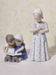 Bing and Grndahl Figurine  Mary with Her Doll and Reading Girl