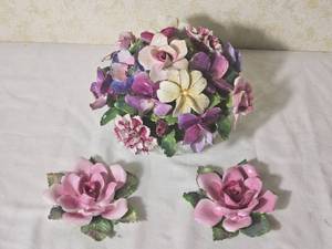 Staffordshire Capodimonte Porcelain Floral Figures