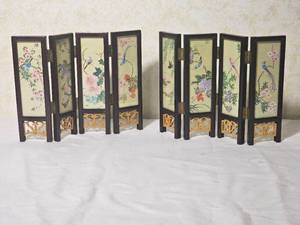 Chinese Porcelain Songbird Miniature Screen