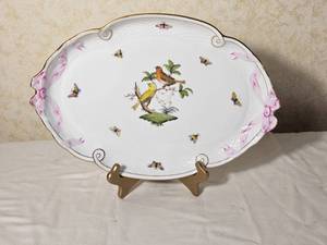 Herend Porcelain Bird Ribbon Tray Pattern #400RO