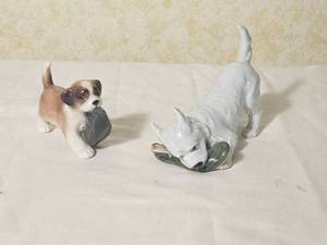 Royal Copenhagen Dog Figurines  Saint Bernard Puppy & Dog