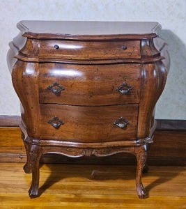 Antique Italian Olivewood Bombe Cabinet