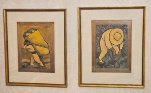 Diego Rivera Vintage Prints  Sembrador de Coles & Market Scene