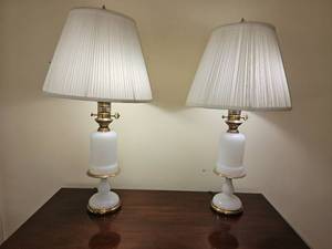 Frederick Cooper Brass & Opaline Glass Table Lamp
