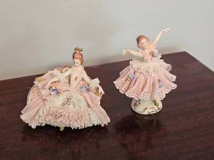 Dresden Lace Porcelain Ballet Performer Figures