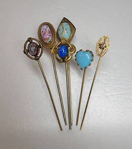 Art Nouveau Stone Embellished Stick Pin Collection