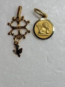 14K Yellow Gold Cherub and Dove Pendant Collection
