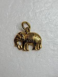 14K Yellow Gold Indian Elephant Pendant  2g