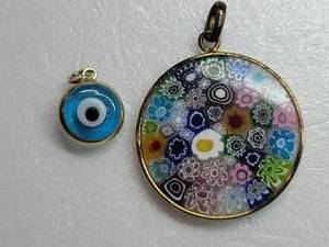 Art Glass Pendant Collection  Greek Eye & Murano Millefiori