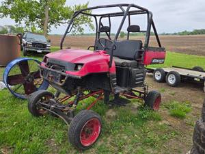 Polaris Ranger 4x4 Modified UTV - Does Run, New Battery, 2 Transfer Cases from Samurai, Hard to get from Reverse to Drive and Needs Brakes