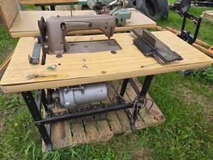 Union Special 63400B Industrial Sewing Machine with Motor and Treadle - Untested