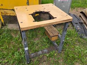 Wood Table with Metal Frame