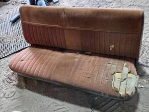 Brown Upholstered Car Bench Seat from 1983 Chevy 1500, has Good Foam