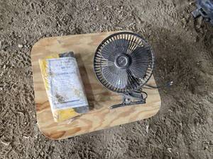 7 Foot Caution Wide Load Mesh Sign and Clip-On Fan with Wires