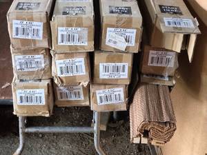 Lot of 12 Cordless ACORN Color Bamboo Roman Shades in Various Sizes ranging from 27 x 64 to 35 x 64