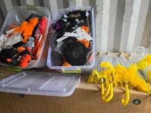 Halloween Decorations and Yellow Umbrellas
