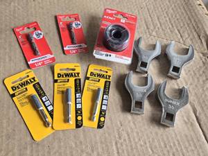 DeWalt Socket Adapters and Milwaukee Socket Adapters with Sunex Open-End Crowfoot Wrench Set