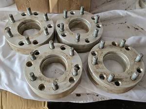 Wheel Spacers Set for Automotive Use marked with 5-56-5.5 for bolt pattern reference