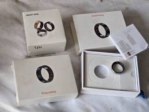 2 New, 1 Slightly Used Smart Ring Lot including Stainless Steel Smart Rings