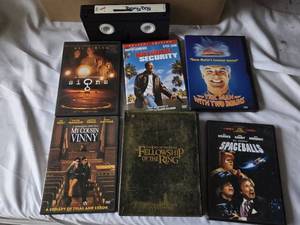 DVD and VHS Movie Lot including Spaceballs, The Fellowship of the Ring, and More