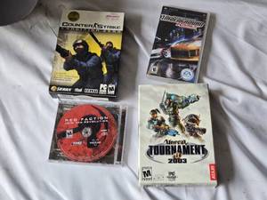 Unreal Tournament 2003, Counter-Strike Condition Zero, Red Faction, and Need for Speed Underground Rivals Video Games Lot