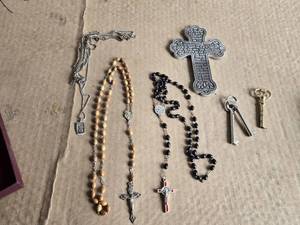 Rosaries, Cross Pendant, and Keys