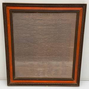 16 12 x 18 14 Framed Behind Glass The Unanimous Declaration July 4, 1776 States Of America (REPLICA)