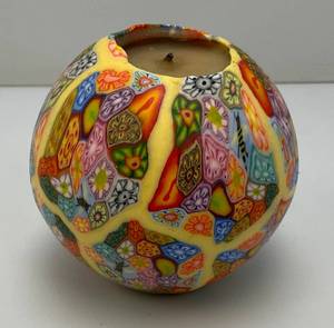 Millefiori Psychedelic Glowing Egg Candle 4