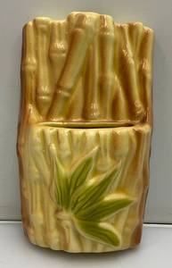 RARE Vintage MCM Royal Copley 7 Bamboo Wall Pocket Planter