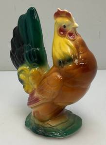 Vintage MCM Royal Copley Multicolored Rooster 3 12 x 6 12 x 8