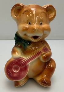 Vintage MCM Royal Copley Banjo Bear Planter 7