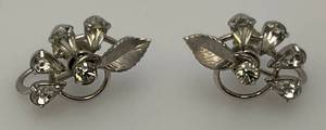 Vintage KREMENTZ Sterling Silver And Rhinestone Earrings 3.65 Grams overall
