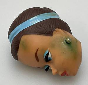 1958 Barbie Midge Fashion Queen HeadWith Earrings (Green Color Present By Earrings And On Left Forhead)