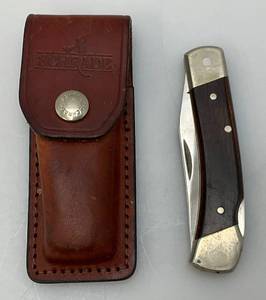 Vintage Schrade Uncle Henry LB5 Poket Knife With Leather Sheath