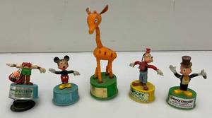 Group Of Misc. Mini Toy Puppets Including Jiminy Cricket And more