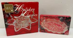 Vintage NIKASA Christmas Holiday Sweet Tray And Star Platter (Both New old Stock)