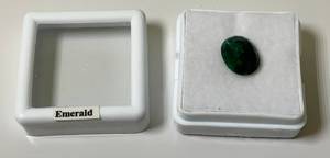 38 Green Oval Emerald In Protective Case