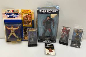 Collectible Action Items Including Masseffect Scott Ryder (Missing Pieces) And FIGPINS Including Spiderman, And More (NIB)