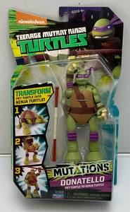 2014 Playmates TMNT Mutations DONATELLO Pet Turtle To Ninja Turtle Action Figure (New On Card)