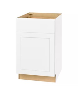 Hampton Bay Avondale 21 in. W x 24 in. D x 34.5 in. H Ready to Assemble Plywood Shaker Base Kitchen Cabinet in Alpine White Msrp $299.99