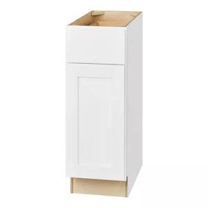 Hampton Bay Avondale 12 in. W x 24 in. D x 34.5 in. H Ready to Assemble Plywood Shaker Base Kitchen Cabinet in Alpine White Msrp $239.99